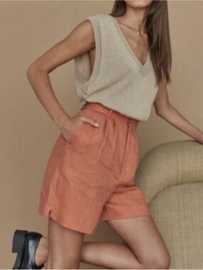 Reformation Bello Linen Shorts